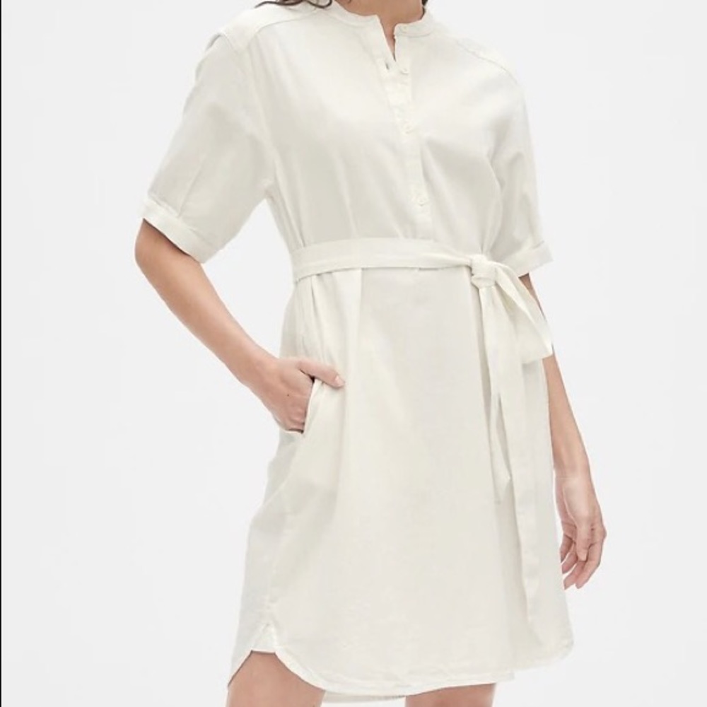 Roll Sleeve Popover Shirtdress